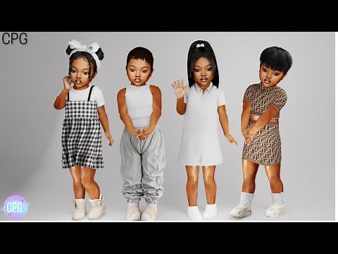💕Sims 4 Cas Urban Toddler Lookbook | CC Folder & SIM DOWNLOAD