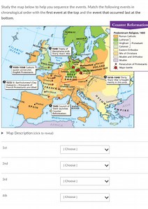 Study the map below to help you sequence the events. Match the ... | Filo