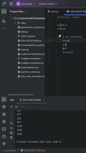 #python Fibonacci number with python #dsa