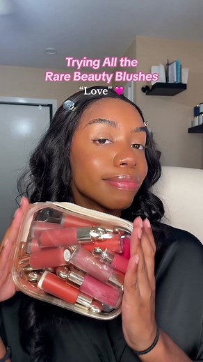 We’re back to testing EVERY @Rare Beauty Liquid Blush Shade on brown skin! Today is one of my favorites, the shade “Love”. What do we think?? #rarebeauty #rarebeautyliquidblush #rarebeautyliquidblushlove #liquidblushtest #rarebeautyreview