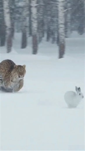 Snow leopard explodes from cover, rabbit never stands a chance.#SnowLeopard #NatureReal #Predator