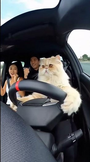 Unbelievable Cat Driving Moment! 😱😂 | Funny Animal Short 🐱🚗