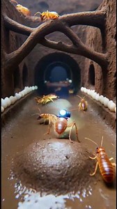 POV: Tiny Camera Inside a Termite Nest 🐜🏠 #shorts