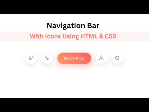 Navigation Bar With Icons Using HTML & CSS | HTML CSS Navigation Bar