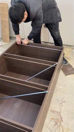 Sharing cabinet linear light installation. Do it daily, repeat, do it with your eyes closed