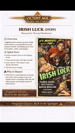 Irish Luck (1939) is a forgotten Golden Age crime comedy you need to see.