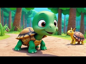 Slow Turtle Wins the Race 🏁🐢 | 3D Animated Nursery Rhyme | Fun Learning Song for Kids 2025