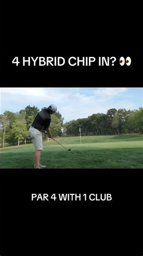 Almost chipped in with the 4 hybrid from behind the green