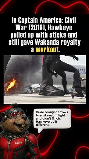 Hawkeye vs Black Panther Fight Scene | Captain America Civil War (2016) | MCU Airport Battle