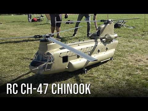 Big RC Helicopter CH 47 Chinook Vario Extremely Detailed Scale Model Flying At Flight Show