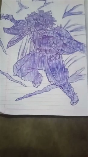 rate my artwork zenitsu full body sketch from demon slayer