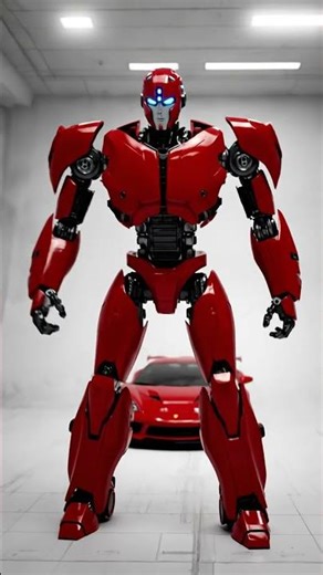 Drawing car transformed into a robot