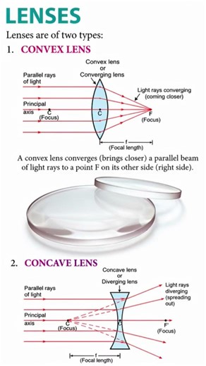Convex and Concave Lenses Explained | Class 10 Physics Diagram 🎯