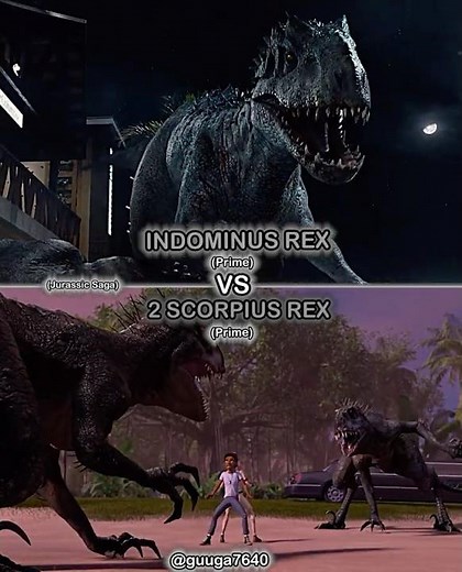 Indominus Rex VS 2 Scorpius Rex #edit #whoisstrongest #wis #battle #short #shorts ⁨@guuga7640⁩