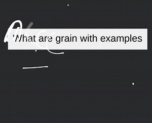 What are grain with examples... | Filo