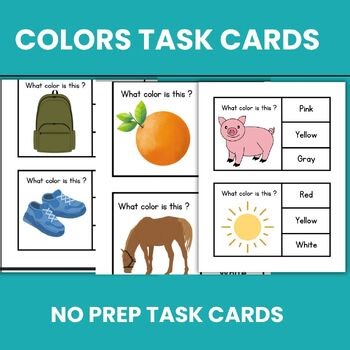 what Color is this ?No prep Color Task cards  for autism and special education