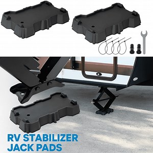 Kohree 2 Pack RV Stabilizer Jack Pads, 10000 lbs Load Capacity,RV Leveling Scissor Jack Block for Travel Trailer Camper 5th Wheels, 9.9x5.5 inch, Black