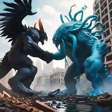 Epic Monster Showdown: Demon vs Sea Beast | Ultimate Kaiju Battle 4K #shorts #aivideo #aimonster