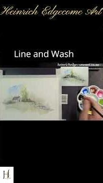 Line and wash in watercolor