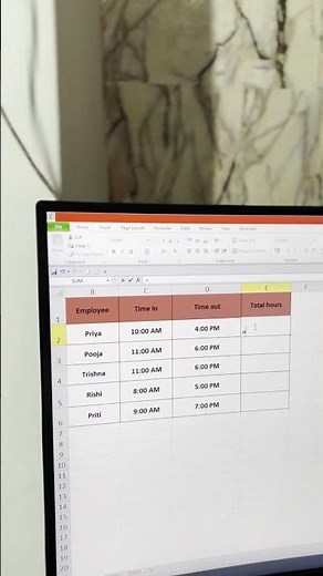 Let’s see how to get total hours in Excel from Time In & Time Out using the MOD formula ⏰📊#excel