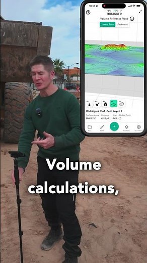 Perimeter, area, volume calculations and 3D terrain maps covered with Moasure