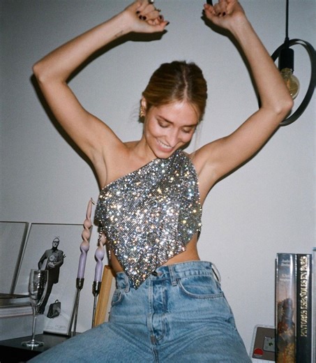 Nebula Crystal Chainmail Crop Top: One Shoulder Y2K Rave Festival Outfit - Etsy