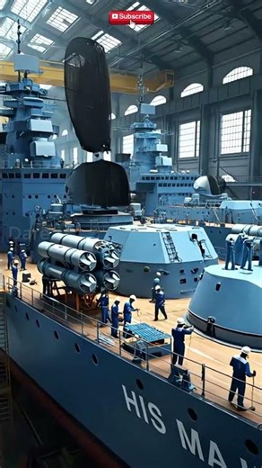 Giant propeller installation on a warship! Amazing #naval #propeller #shipyard #shorts #trendingnow