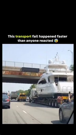 🅜🅡 - 🅢🅗🅐🅡🅜🅐 🅙🅘 on Instagram: "The post shares a 10-second video depicting a truck transporting an oversized white yacht that collides with a low-clearance bridge, shearing off the yacht's upper deck and tipping the vehicle, amassing over 689,000 views in hours. Viral since August 2025 across TikTok, Instagram, and Reddit, the footage lacks corroborating news reports of a real Hammond, Indiana, or Bayview incident, fueling user suspicions it's AI-generated for its fluid physics and dram