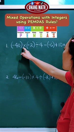 Aralin: Mixed Operstions with Integers using Pemdas Rules | Unang Math
