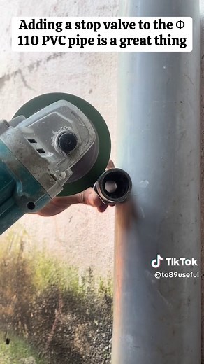 Adding a stop valve to the Φ 110 PVC pipe is a great thing #pvcpipe #pvc #tips #trick #amazing #tool #meovat #thuthuat #diennuoc
