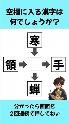 【穴埋め漢字クイズ#3】この漢字わかる？4つの二字熟語を作ってみよう #脳トレ #漢字クイズ #穴埋め漢字クイズ
