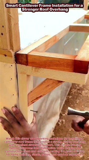 Smart Cantilever Frame Installation for a Stronger Roof Overhang #woodworking #carpentry