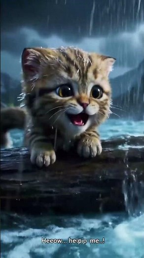 💔 Sad Cat Stuck in River Crying for Help 🐱🌊 | Heart-Touching Animated Short | Cheery Rhyme Cartoons