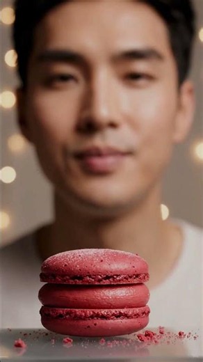 Ruby Raspberry Velvet Macaron ASMR 💎 | Ultra Realistic Luxury Eating Sounds #ASMR #Shorts