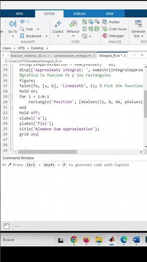 💻MATLAB with Copilot🤖 to calculate approximate integrals in less than 60 seconds. ⏱️.