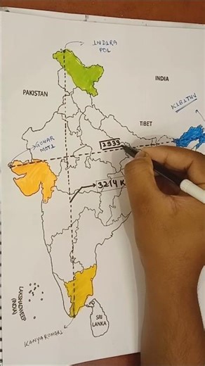India Size Comparison: Exact Distance Between Extreme Points! #gkshorts #upsc #ssccgl #facts
