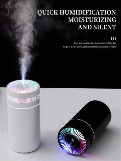 12.7cm * 7cm Multi-Function Car Diffuser - 2 Working Modes, USB Powered Car Humidifier, 250ml Premium Essential Oil Diffuser, 5-In-1 Ultrasonic Oil Diffuser With Auto Shut-Off, White, Mini Car Air Purifier, Aromatherapy Diffuser, Colorful LED Lights, Suitable For Car, Office, Bathroom, Bedroom, Pet Room, 5 Kinds Of Essential Oils | SHEIN