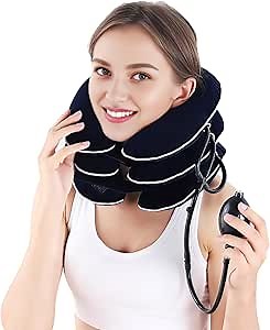 Inflatable Neck Stretcher for Cervical Traction, Adjustable Cervical Traction Device for Instant Relief, Neck Decompression Device for Neck Pain, Neck Traction Pillow, Neck Extender for Home Use