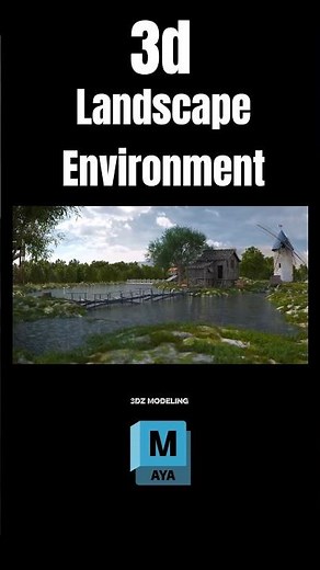 3D landscape environment | 3D model animation | 3d modeling tips #3dmodeling #3d #autodeskmaya