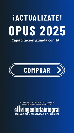 🎯 CURSO OPUS 2025 – Capacitación guiada con IA 🚀 Impulsa tu carrera profesional con las herramientas más avanzadas del sector construcción Aprende a dominar OPUS 2025, el software líder en análisis de precios unitarios y presupuestos. ¡Conviértete en un experto en precios unitarios para cualquier tipo de proyecto! Aprovecha esta oferta ahora mismo y obtén acceso inmediato con la flexibilidad de aprender a tu propio ritmo, ¡las 24 horas del día, los 365 días del año y para toda la vida! 💻 Incl