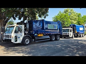 Garbage Trucks of Long Beach: Various Battle LET2 New Way Garbage Trucks on Wednesday Trash!