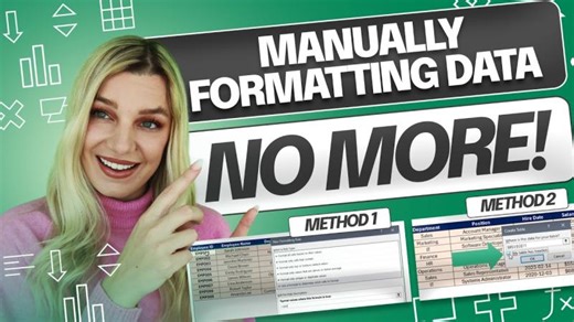 Autoformat New Data Save 3 Hours Every Week! (2 methods) | Emma Chieppor (Excel Dictionary)