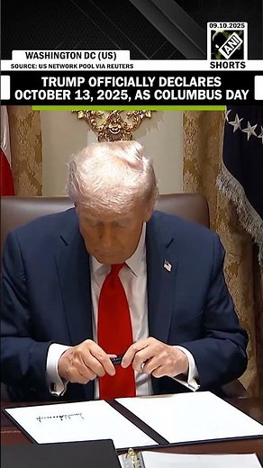 US President Donald trump officially declares October 13, 2025, as Columbus Day