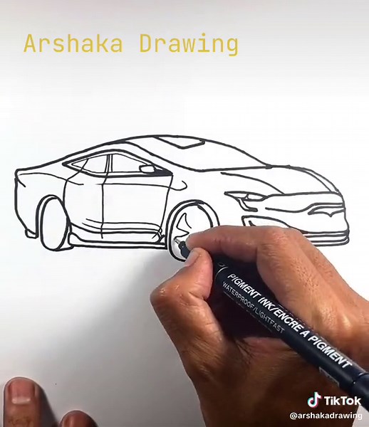 How to Draw Tesla Car Easy Step by Step