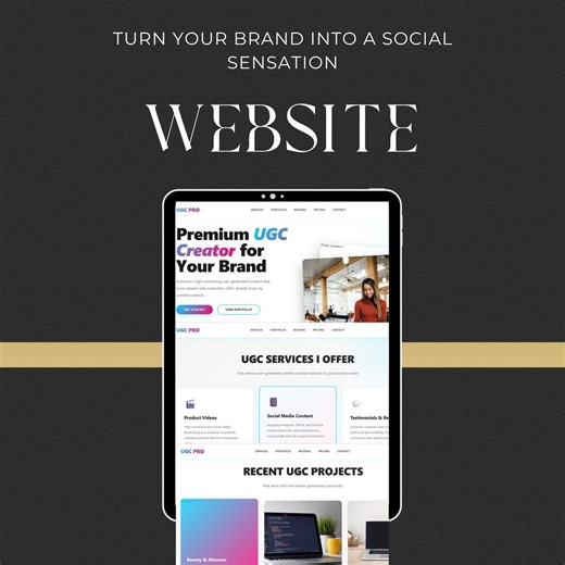 Squarespace Website Template | Social Media Manager, Influencer UGC Creator | Podcast & Marketing - Etsy