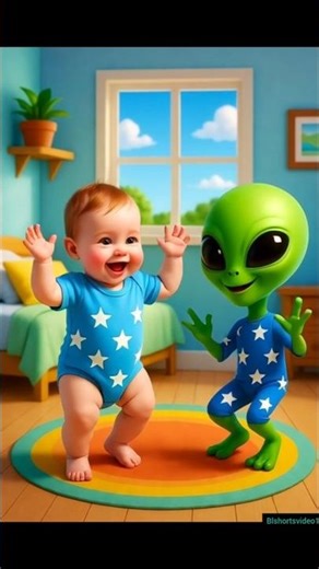 Cute Baby Dance with Alien | Funny Baby and Alien Dance | #shorts #trending #viral