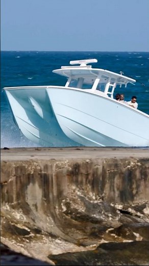 Invincible catamaran returning from sea trials at the Haulover Inlet