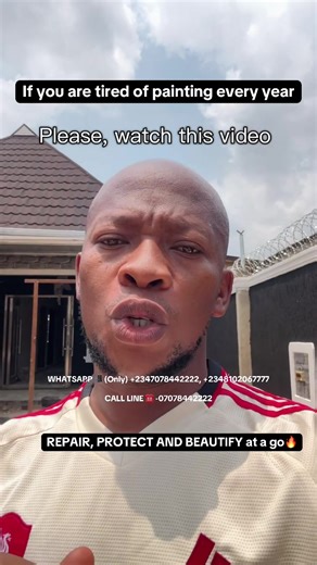 Our Gravitex paint is the only exterior paint in the whole world that offers REPAIR, PROTECTION and BEAUTY at the same time. Repair, protect and beautify your exterior walls with our weather-shield gravitex paint at a go. 🔥🔥🔥 Send us a dm for price lists. Here is our Call/WhatsApp hotline ☎️📞 WHATSAPP 📲 (Only) 2347078442222, 2348102067777 CALL LINES ☎️-, 07078442222 If you have any questions about our products, services and the price or would like to discuss any aspect of our products or yo