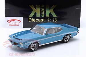 Pontiac LeMans GTO year 1972 light blue metallic 1:18 KK-Scale
