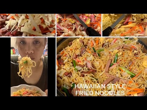 HAWAIIAN STYLE FRIED NOODLES. LOCAL FOOD.